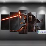 Star Wars - Quadro Mosaico 5 Peças 1,20x0,70cm - Stw 08