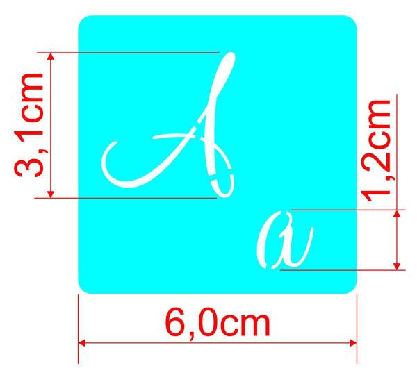 Stencil Molde Vazado Abecedário com Letras e Números 6 X 6cm - Dayart