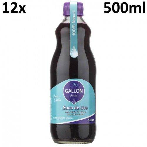 Tamanhos, Medidas e Dimensões do produto Suco de Uva Integral 100% Natural Gallon Serra Gaucha - Caixa 12 Un 500ml