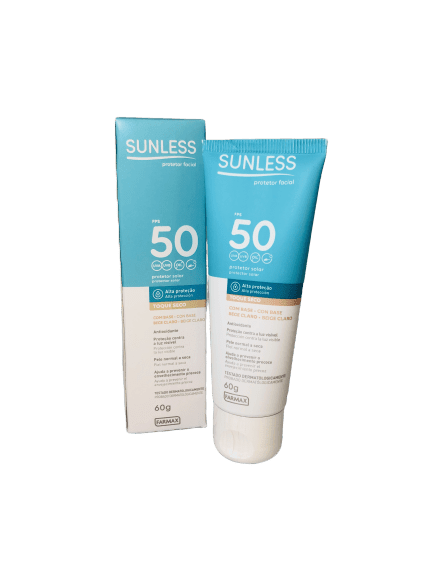Sunless Protetor Solar Facial Fps 50 com Base Bege Claro