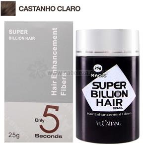 Super Billion Hair Fibra Queratina em Pó para Disfarçar a Calvice - Castanho Claro 25g
