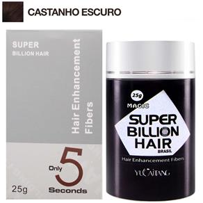 Super Billion Hair Fibra Queratina em Pó para Disfarçar a Calvice - Castanho Escuro