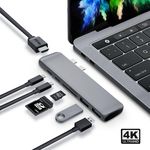 Super HUB para Macbook Type-C 7 em 1 HDMI 4K SD TF PD USB 2x 3.0 para MacBook Pro 13 e 15 Polegadas