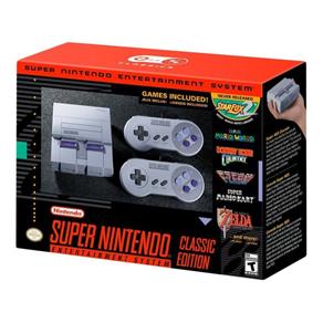 Super Nintendo Classic Edition Compacto - 2 Controles Conexão HDMI e USB 21 Jogos na Memória