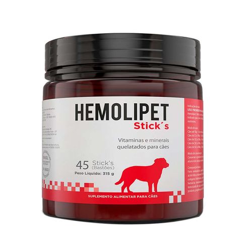 Suplemento Alimentar Avert Hemolipet Sticks para Cães e Gatos - 45 Bastões 315g