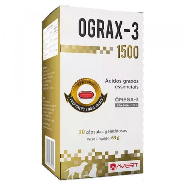 Suplemento Avert Ograx-3 1500 com Ômega 3 30 Cápsulas