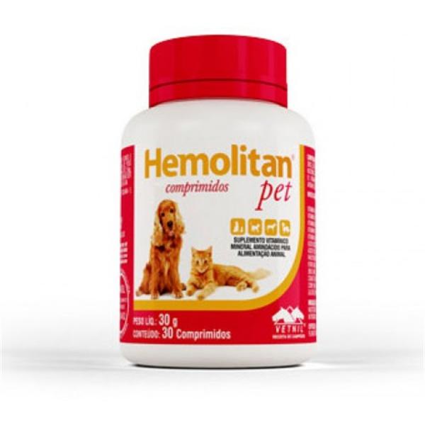 Suplemento Hemolitan Pet 30 Comprimidos - Vetnil