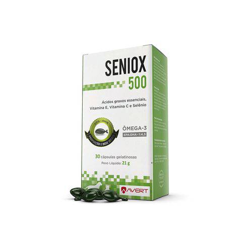 Suplemento Nutricional Seniox de 500 Mg para Cães e Gatos com 30 Cáps