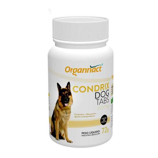Suplemento Organnact Condrix Dog Tabs com 60 Tabletes 1200 Mg - 72 G
