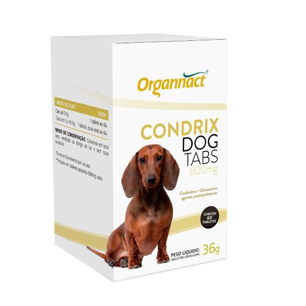 Suplemento Organnact Condrix Dog Tabs com 60 Tabletes 600 Mg - 36 G