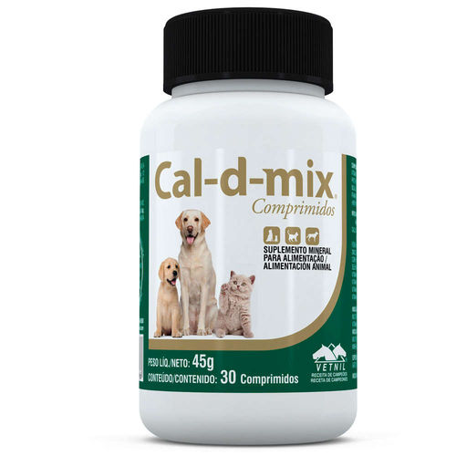 Suplemento Vetnil Cal D Mix Cálcio 30 Comprimidos