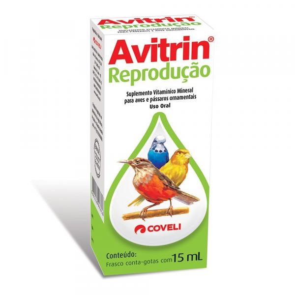 Suplemento Vitaminico Coveli Avitrin Reprodução para Pássaros 15ml