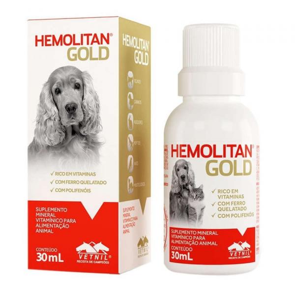 Suplemento Vitamínico Hemolitan Gold 30ml - Vetnil