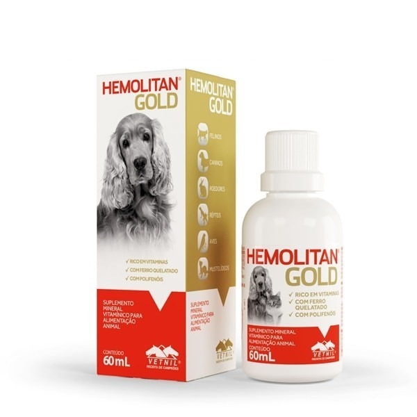 Suplemento Vitamínico Hemolitan Gold 60ml - Vetnil