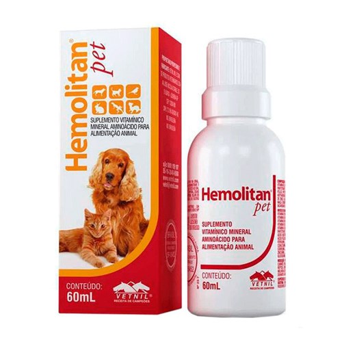 Suplemento Vitamínico Hemolitan Pet Vetnil - 60ml