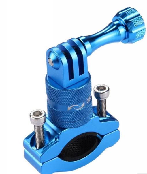 Suporte Bike/Moto/Cilindro em Alumínio 360 Graus para GoPro SJCam - Azul - Shoot