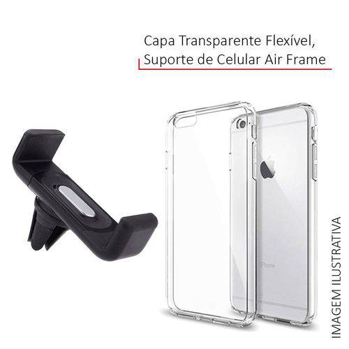Suporte Celular Air Frame + Capa Flexível para Lenovo Vibe K6 Plus Tela 5.5 - Combo