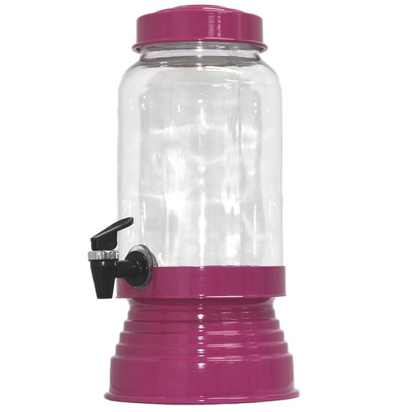 Suqueira de Vidro com Dispenser 3250ml - Pink - G.r.
