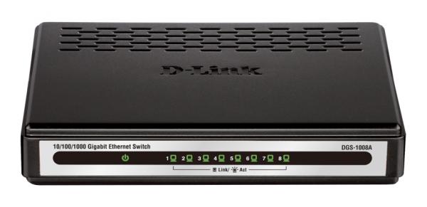 Switch 8 Portas D-Link DGS-1008A Gigabit - 10/100/1000Mbps