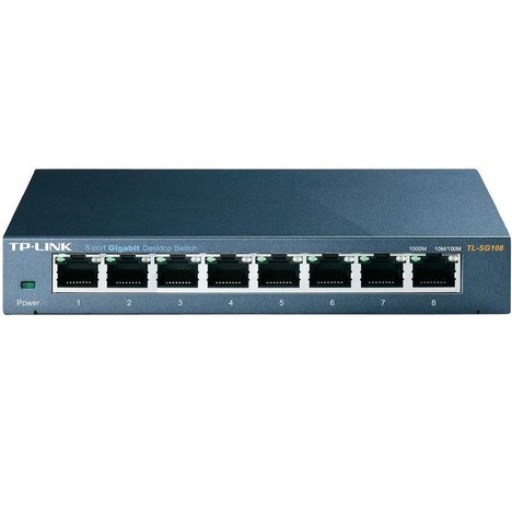 Switch 8 Portas - Gigabit - Tp-Link - Grafite - Tl-Sg108 Tp-Link