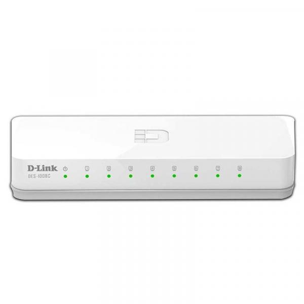 Switch D-Link 8 Portas Fast-Ethernet 10/100 - Des-1008C