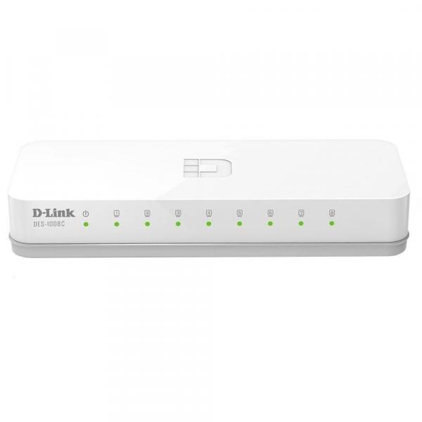 Switch D-Link DES-1008C 8 Portas,Fast-Ethernet 10/100 Mbps,Plug And Play