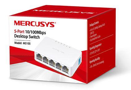 Switch de Mesa de 5 Portas 10/100Mbps MS105 - Mercusys