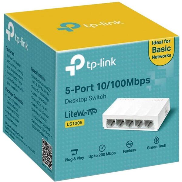 Switch de Mesa TP-Link 5 Portas 10/100Mbps - LS1005