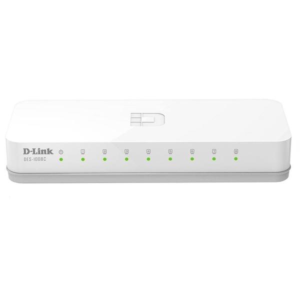Switch DES-1008C 8 Portas,Fast-Ethernet 10/100 Mbps,Plug And Play - D-Link