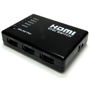 Switch HDMI 5 Portas com Controle Remoto