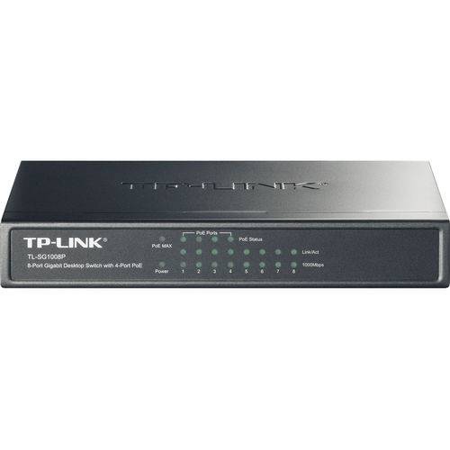 Switch Hub TP-Link 08P TL-SG1008P 10/100/1000 com POE