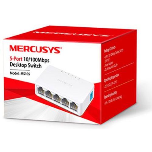 Switch Mercusys 5 Portas 10/100 L2 não Gerenciável (MS105)