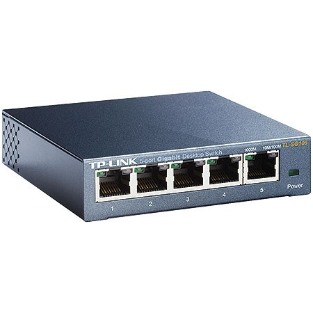 Switch Tp-Link Tl-Sg105 5 Portas Gigabit de Mesa 10/100/1000