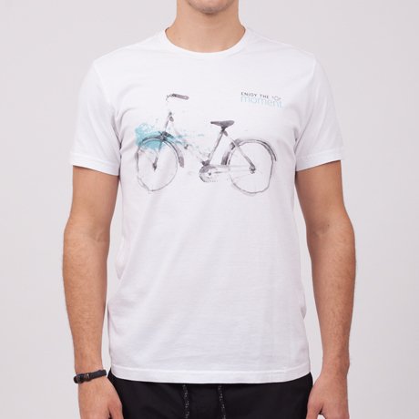 T-Shirt Malha Bicicleta (Branco, P)