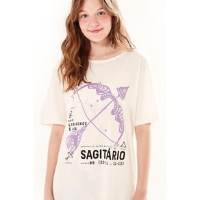 T-Shirt Silk Sagitário. Off White - P