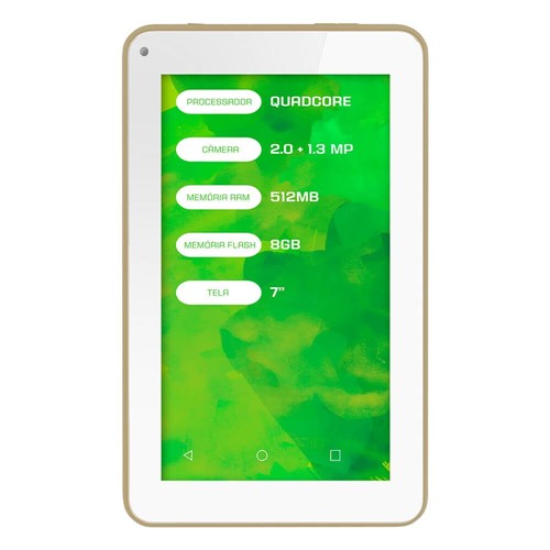 Tablet 41t Quadcore DualCore Tela 7" Dourado Mirage