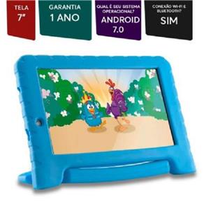 Tablet 7" Multilaser Kid Pad NB282 Galinha Pintadinha - Android 7.0, Q.Core, 1Gb Ram, Mem 8GB.