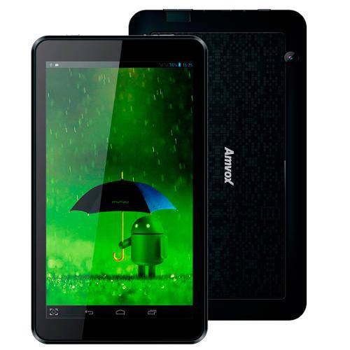 Tablet 7" com Teclado Preto, Android 4.4.2, 8GB, Quad Core 1.6 Ghz, 2 Cameras - Amvox