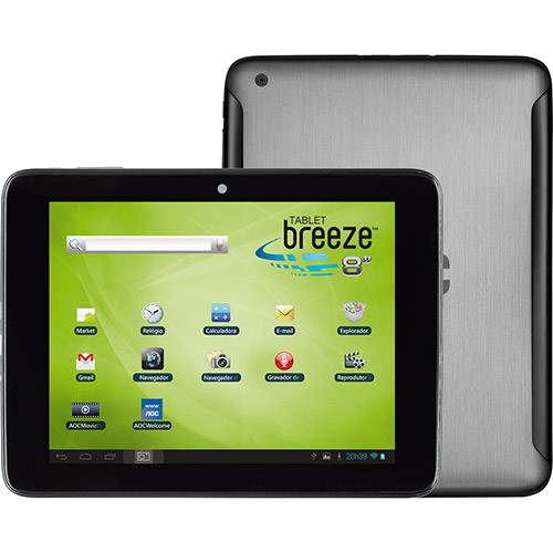 Tudo sobre 'Tablet AOC Breeze 8Y3282-H 8GB Wi-fi Tela IPS HD 8" Android 4.1 Processador Cortez A9 Dual Core 1.6 GHz - Prata'