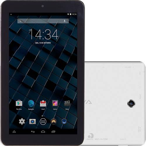 Tablet Bravva BV 8GB Wi-Fi Tela 7" Android 5.0 Processador Quad Core 1.3GHz - Branco