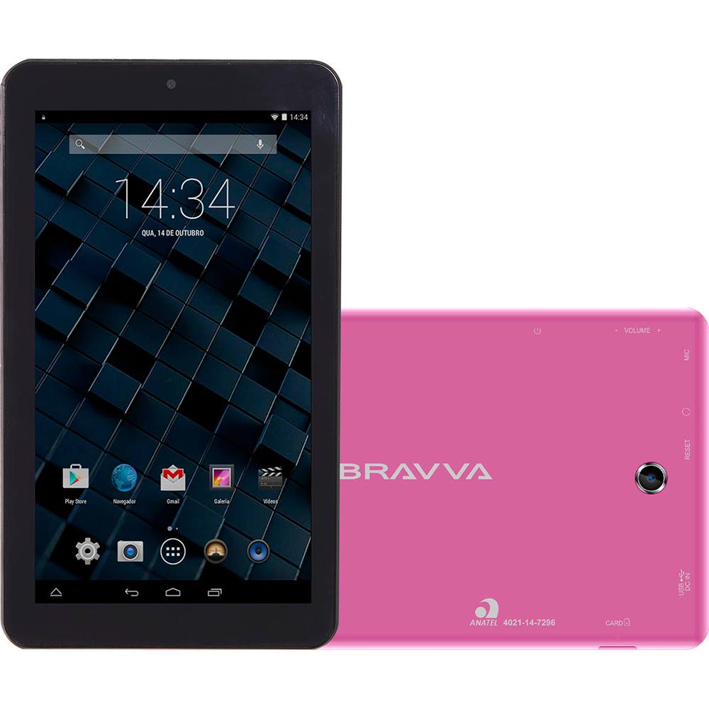 Tablet Bravva BV 8GB Wi-Fi Tela 7" Android 5.0 Processador Quad Core 1.3GHz - Rosa