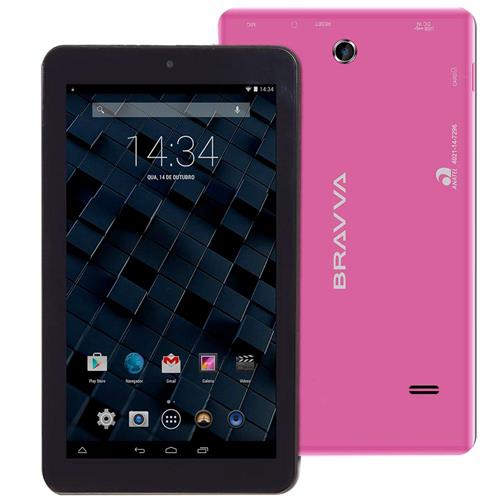 Tablet Bravva BV-Quad 8GB Wi-Fi Tela 7" Android 5.0 Processador Quad Core 1.3GHz Rosa - Bravva