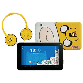 Tablet Candide Adventure Time com Tela 7", 8GB, Câmera 2MP, Android 4.2 e Fone de Ouvido - Branco/Amarelo