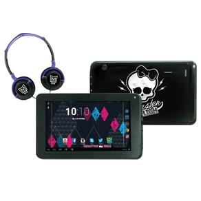 Tablet Candide Monster High com Tela 7", Câmera 2MP, Android 4.2 e Fone de Ouvido - Preto
