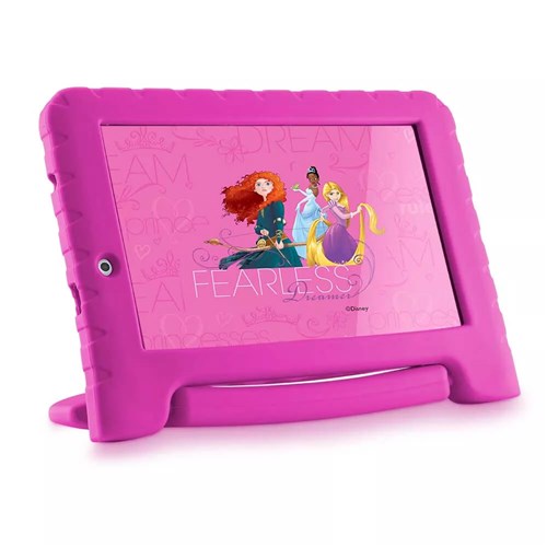Tablet Disney Princesas Plus Wifi 8GB Dual Câmera Android 7 Pol Rosa Multilaser