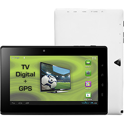 Tablet DL com TV Digital e Android 4.0 Wi-Fi Tela 7" Touchscreen Branco e 4GB Memória Interna