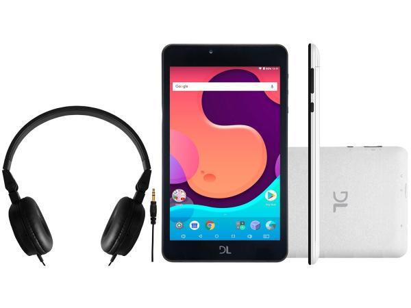 Tablet DL Creative Tab com Headphone 8GB 7” Wi-Fi - Proc. Quad Core Android 7.1 Câmera Integrada