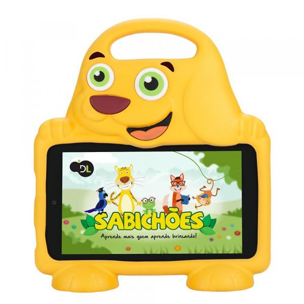Tablet DL Drop Kids Plus, Tela 7", 8GB, Câmera, Capa em Formato de Cachorro, Quad Core de 1.2 GHz