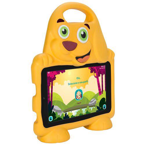 Tablet Dl Drop Kids Plus, Tela de 7, 8gb, Câmera, Android 5.1, Intel Quad Core e Capa de Cachorro