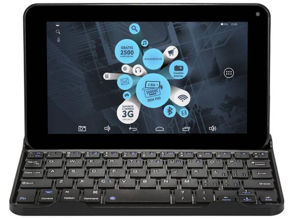 Tablet DL E-Tech 8GB Tela 7” Wi-Fi - Android 4.4 Câmera Frontal com Teclado